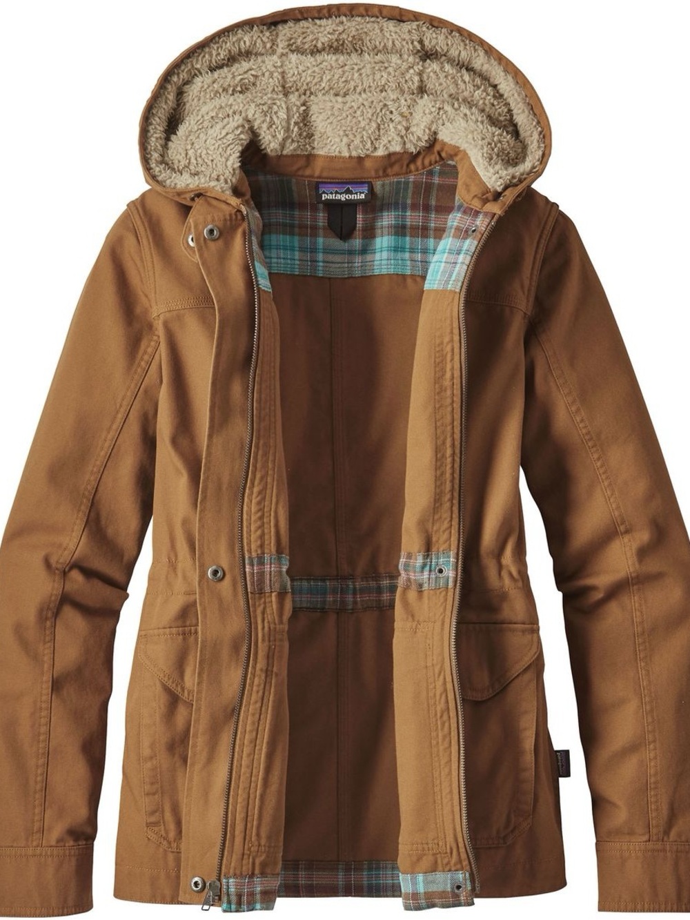 Patagonia Caramel Brown Hooded Sherpa-Lined Jacket